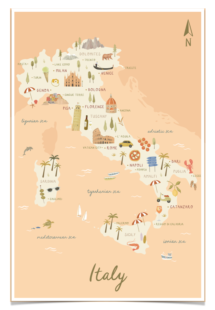 Poster Italy Map