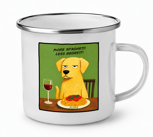 Tazza Metallo More Spaghetti Less Regretti