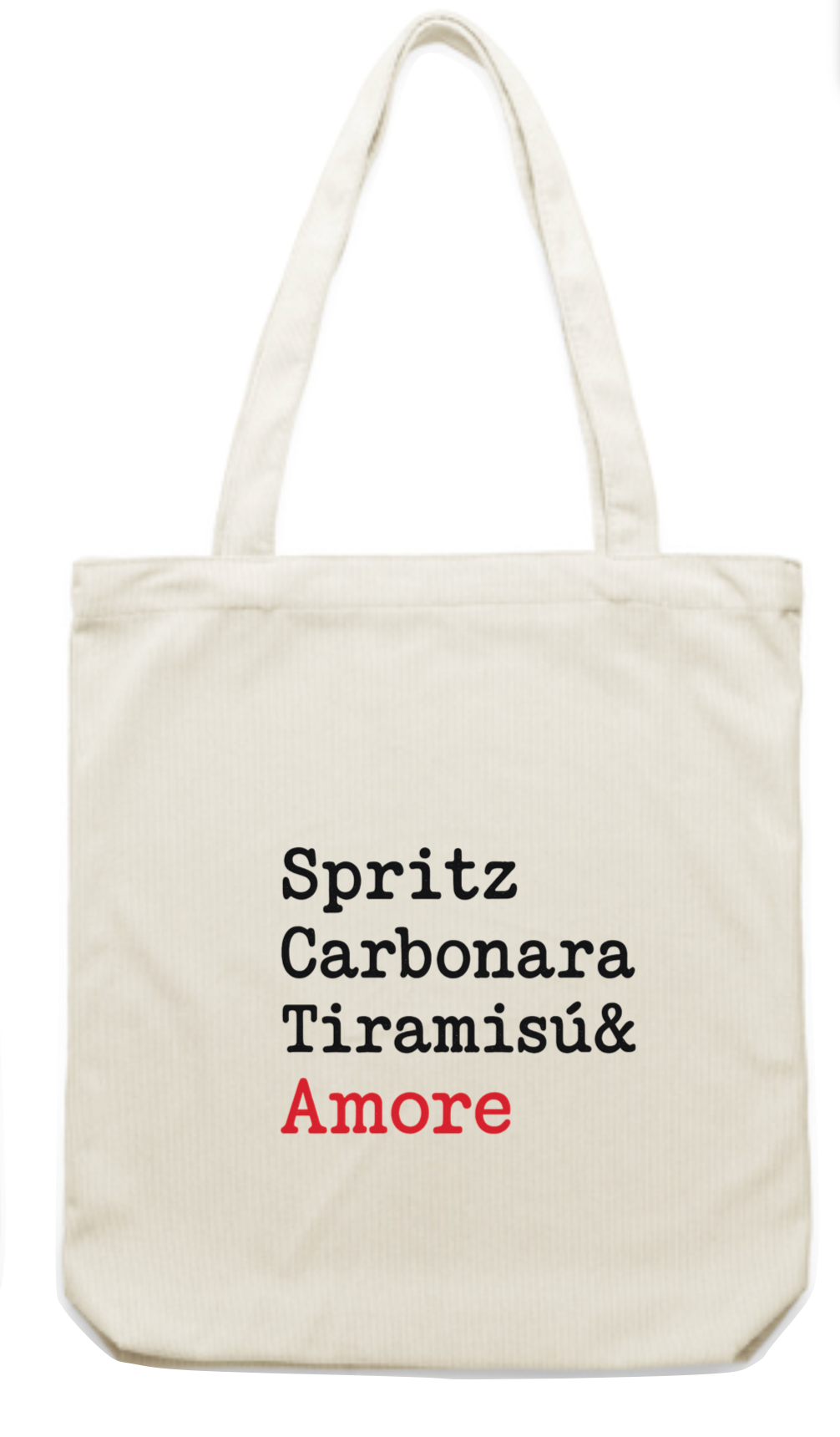 Borsa Velluto Spritz,Carbonara,Tiramisù e Amore