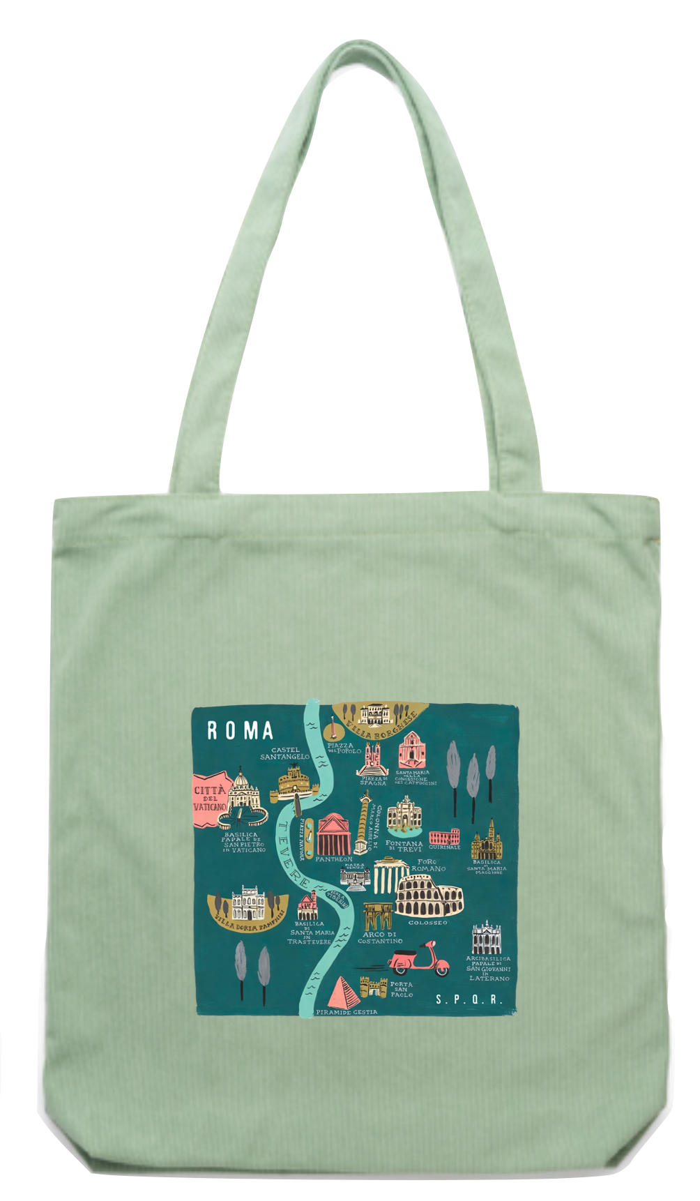 Borsa Velluto Strade Di Roma