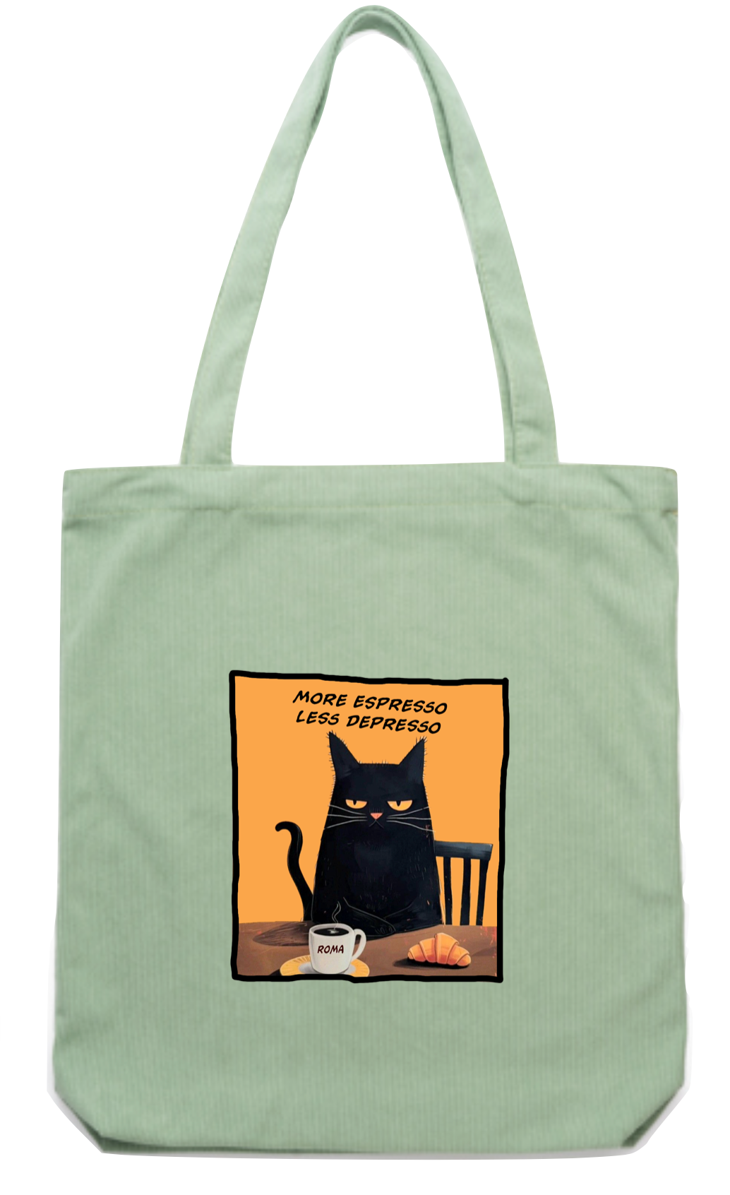 Borsa Velluto More Espresso Less Depresso