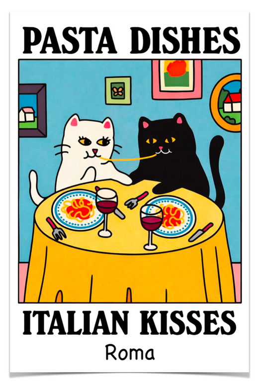 Poster Pasta Dishes Italian Kisses