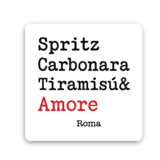Magnete Spritz, Carbonara, Tiramisù e Amore